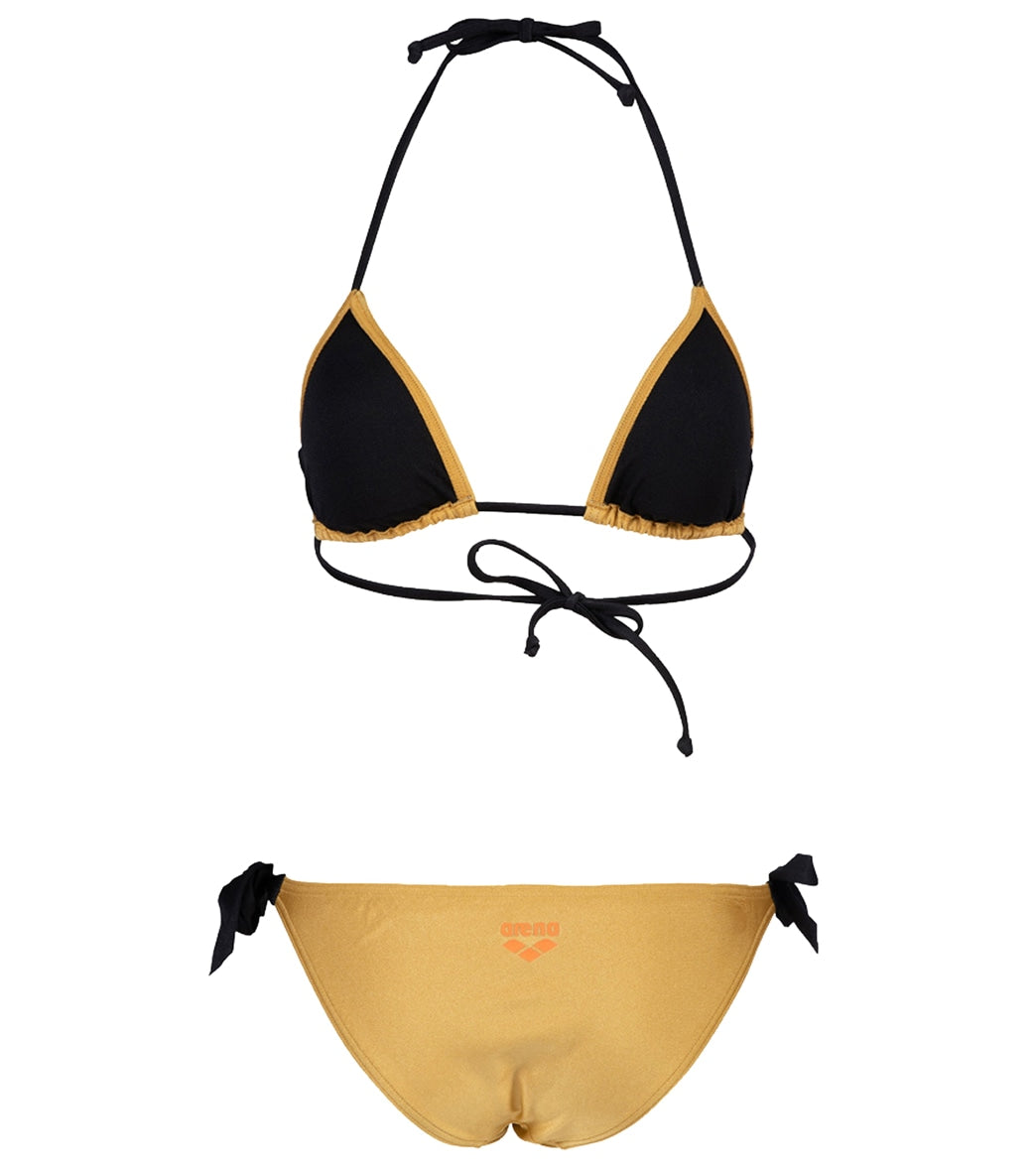 Arena Women's 50th Anniversary Shiny Gold Triangle Bikini Top