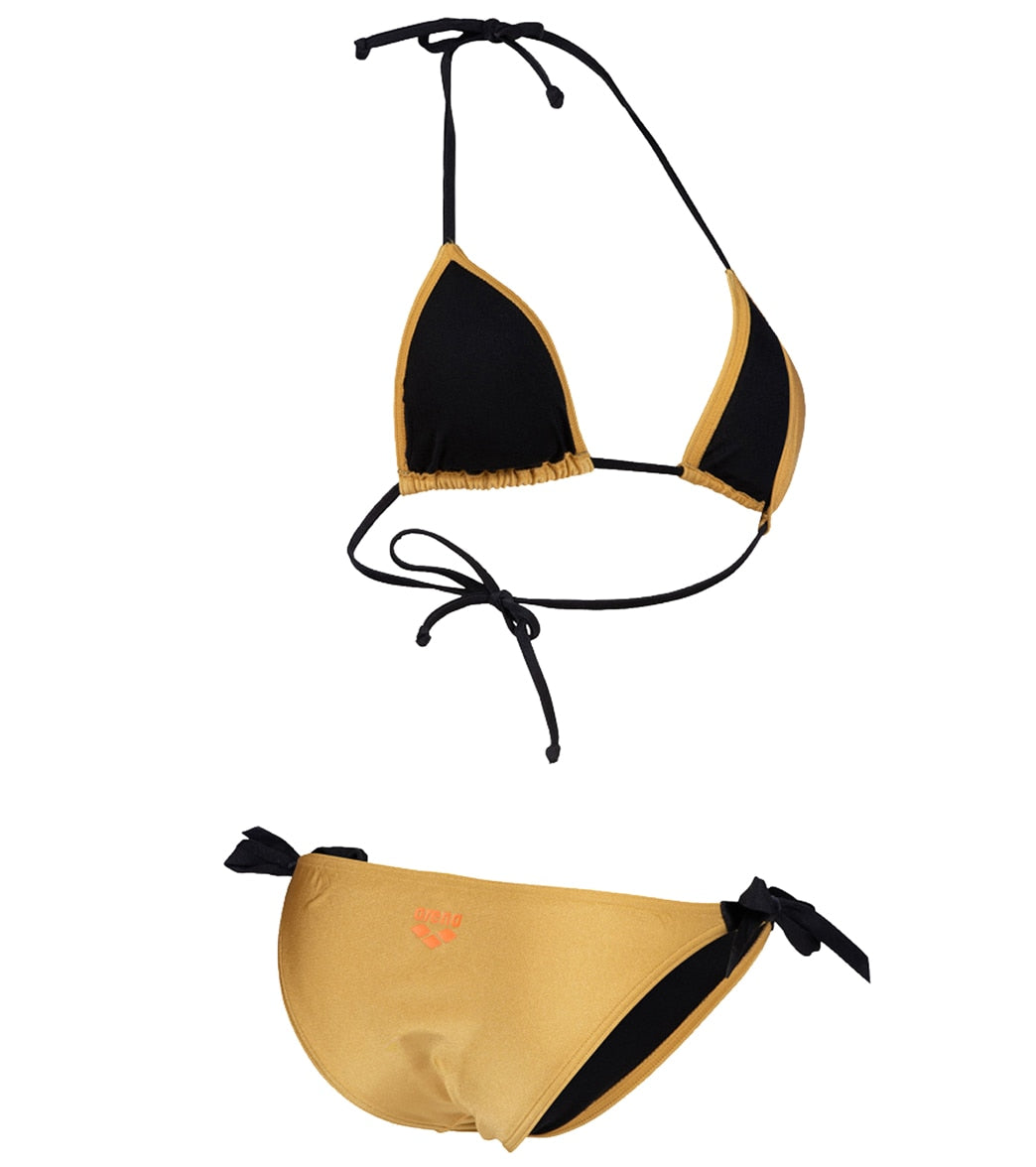 Arena Women's 50th Anniversary Shiny Gold Triangle Bikini Top