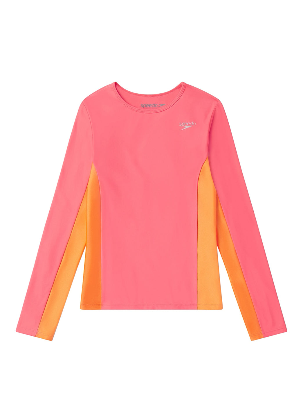 Speedo Girls' Long Sleeve Printed Splice Rash Guard (Little Kid, Big Kid)
