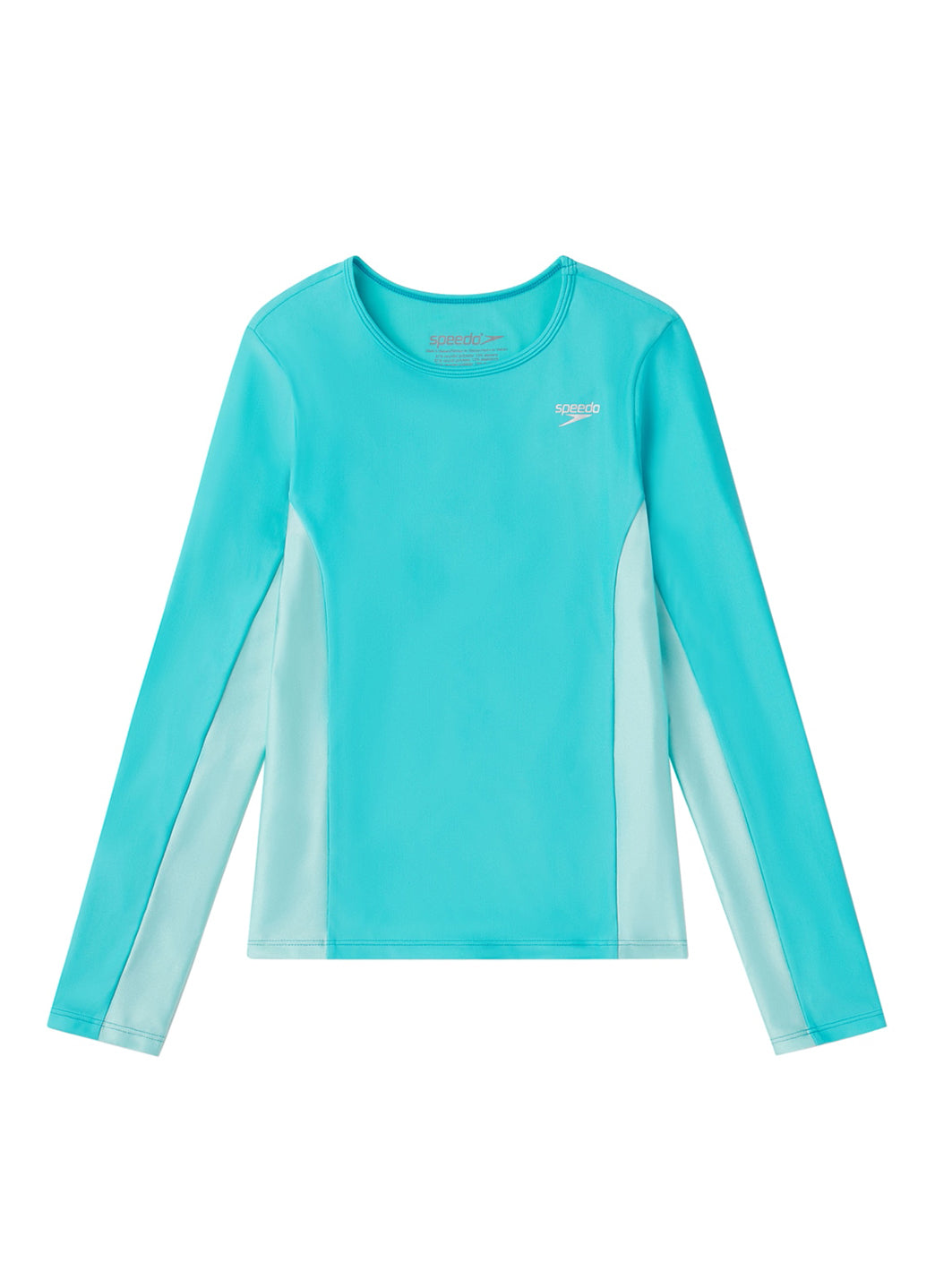 Speedo Girls' Long Sleeve Printed Splice Rash Guard (Little Kid, Big Kid)