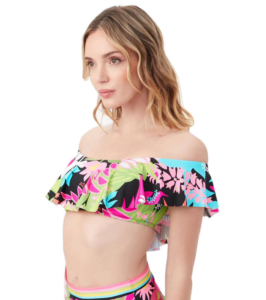 Trina Turk Women's Tiki Ruffle Bandeau Bikini Top