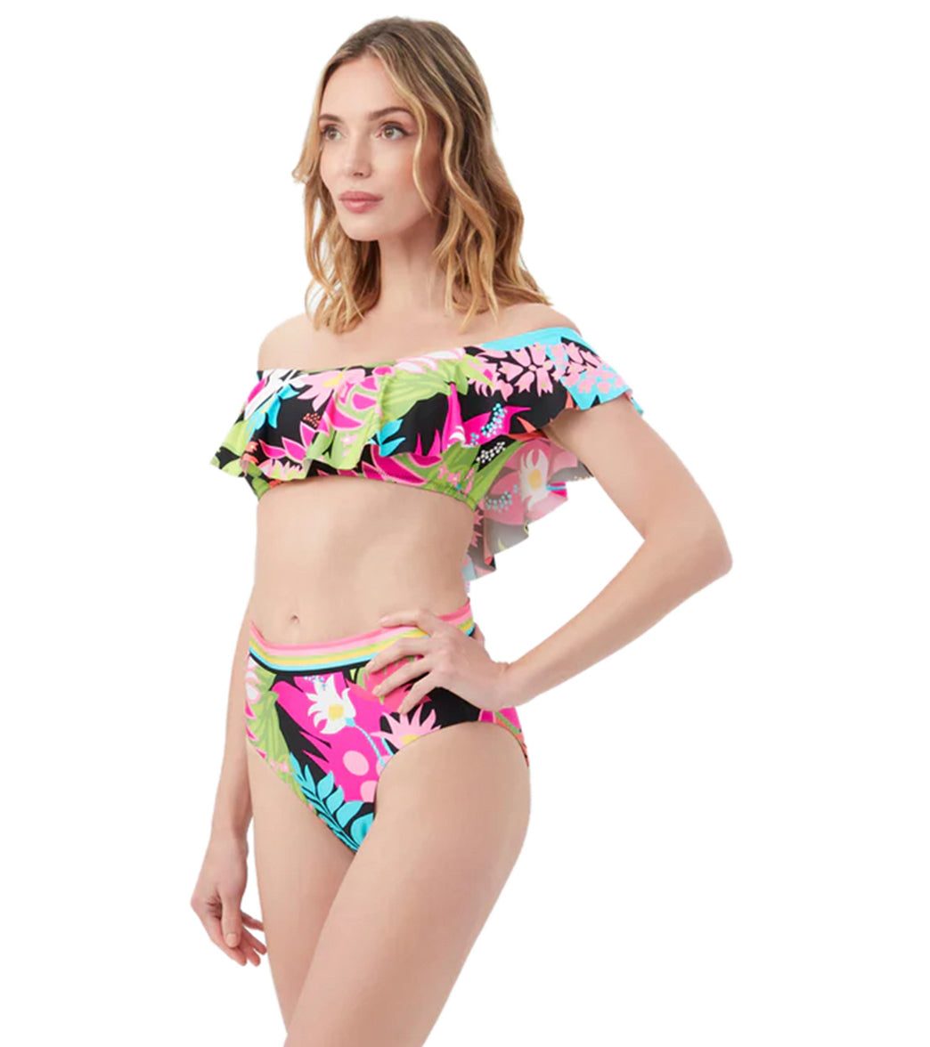 Trina Turk Women's Tiki Ruffle Bandeau Bikini Top