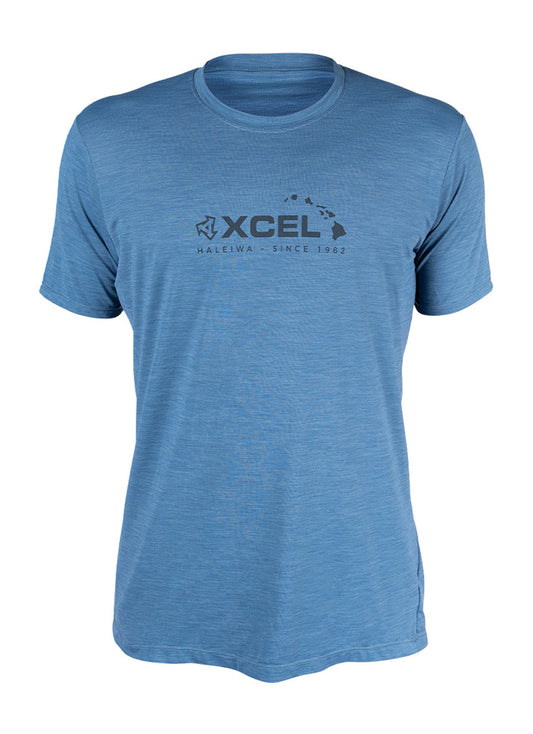 Xcel Mens Heathered Ventx Haleiwa Short Sleeve UV Rashguard