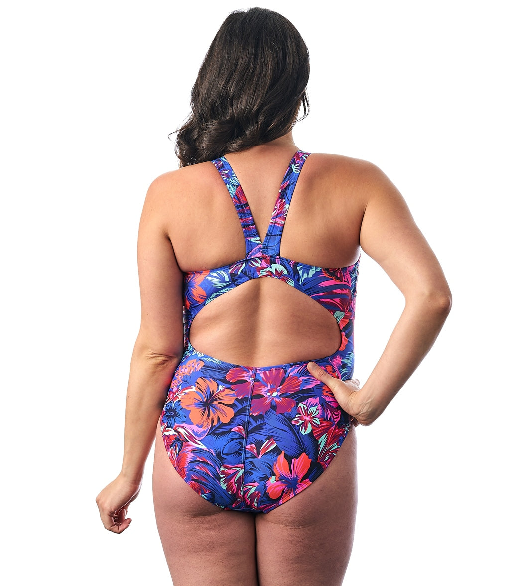 EQ Swimwear Women's Tahitian Floral Banded Maternity One Piece Swimsuit