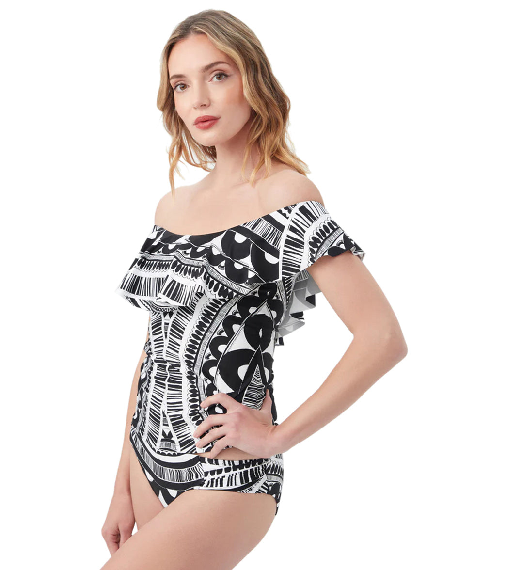 Trina Turk Women's Hula Ruffle Tankini Top