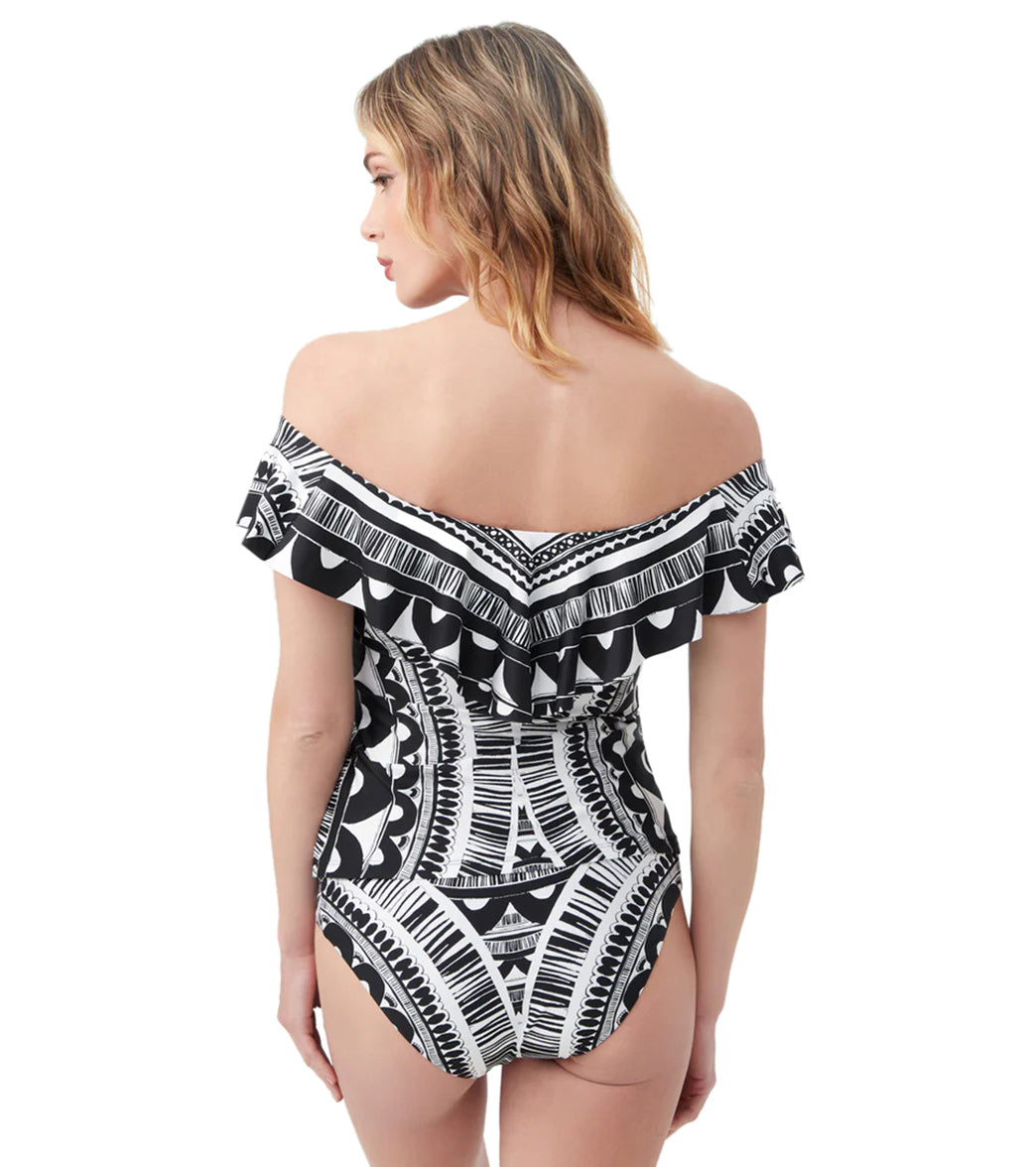 Trina Turk Women's Hula Ruffle Tankini Top