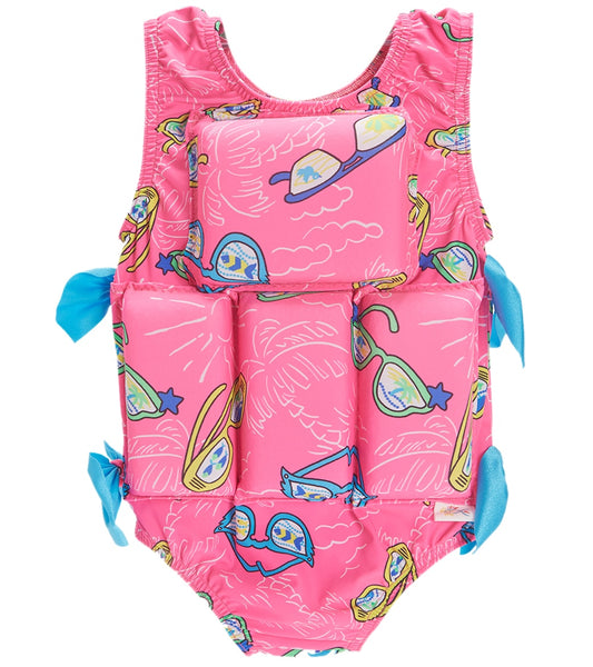 My Pool Pal Girl's Pink Sun Glasses Floatation Swimsuit