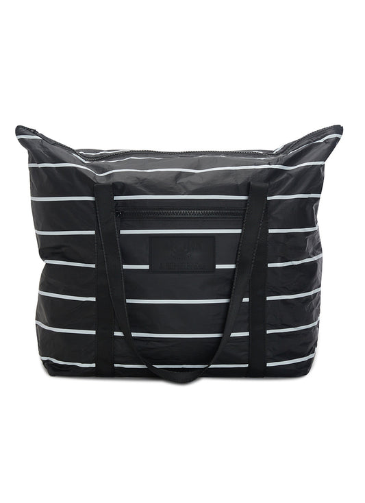 ALOHA Pinstripe Zipper Beach Tote