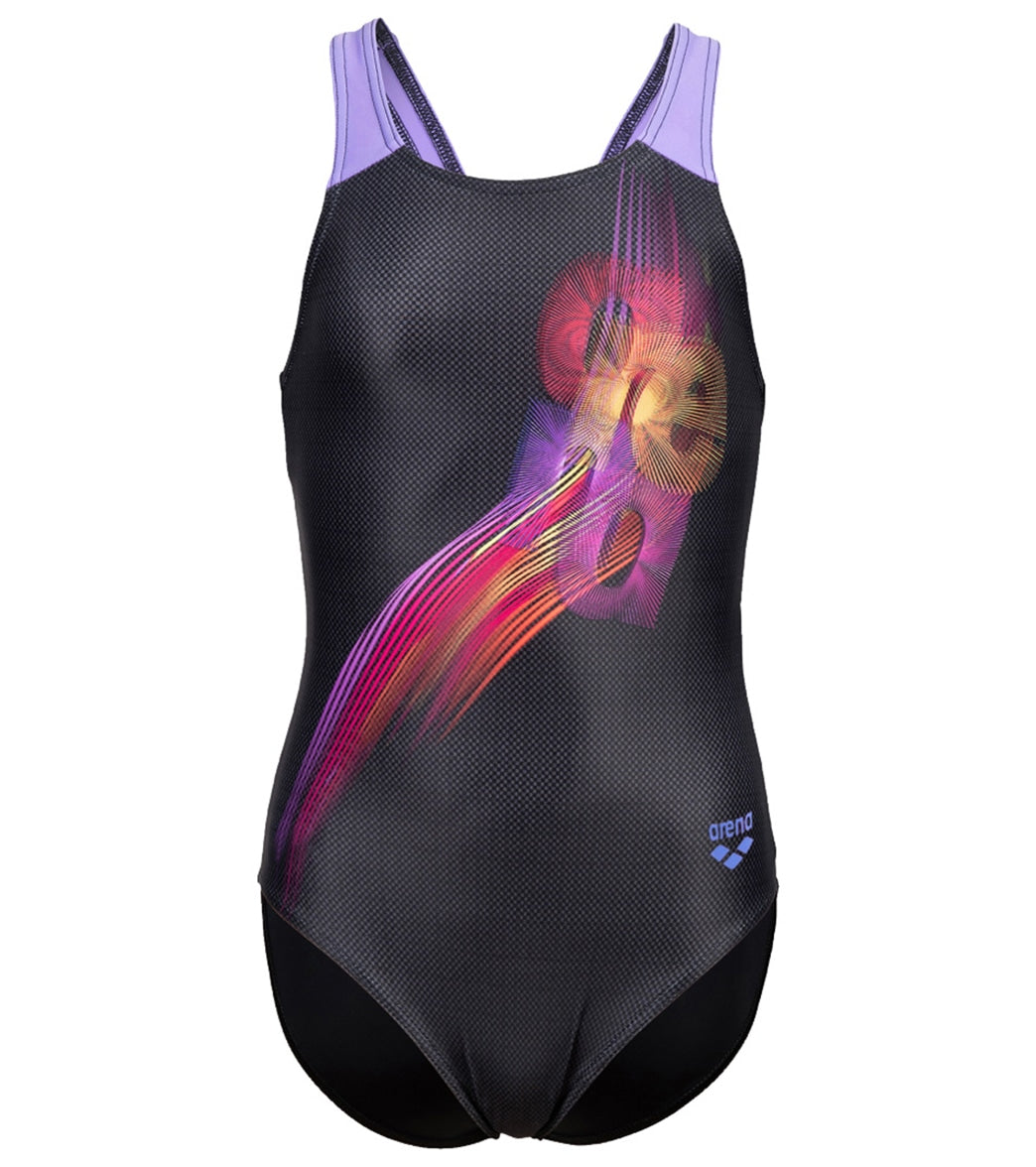 Arena Girls' Arena Parrot Jr V Back One Piece Swimsuit (Little Kid, Big Kid)