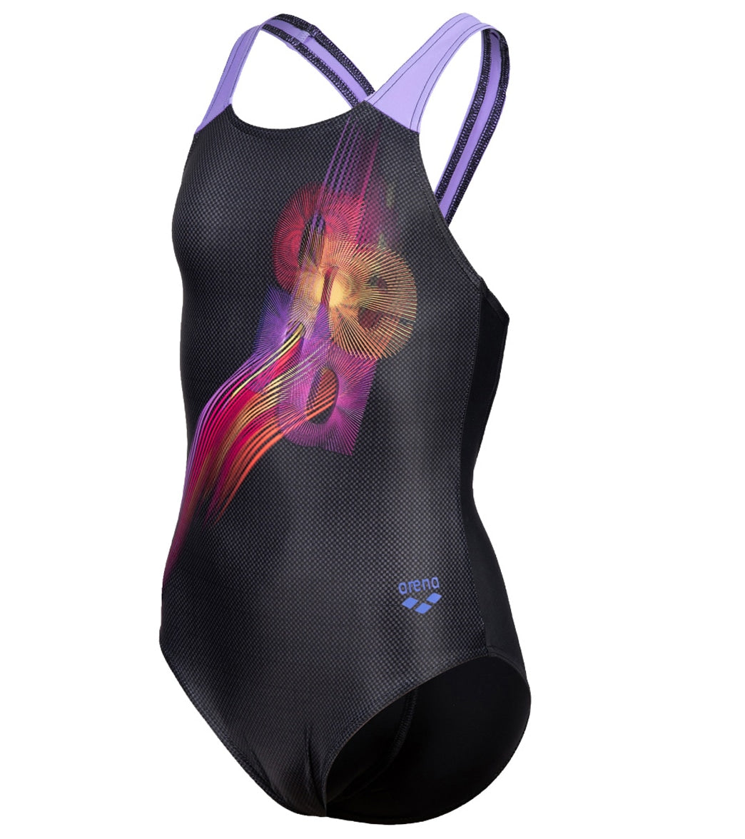 Arena Girls' Arena Parrot Jr V Back One Piece Swimsuit (Little Kid, Big Kid)