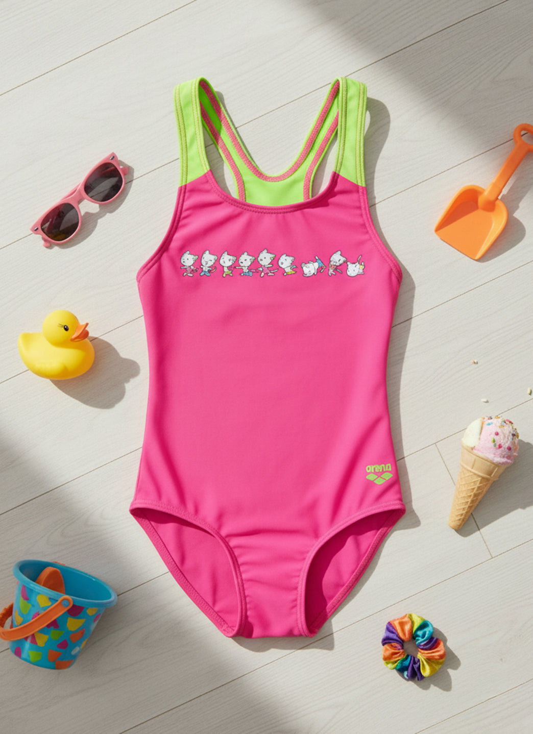 Arena Girls' Arena Friends Pro Back One Piece Swimsuit (Toddler, Little Kid)