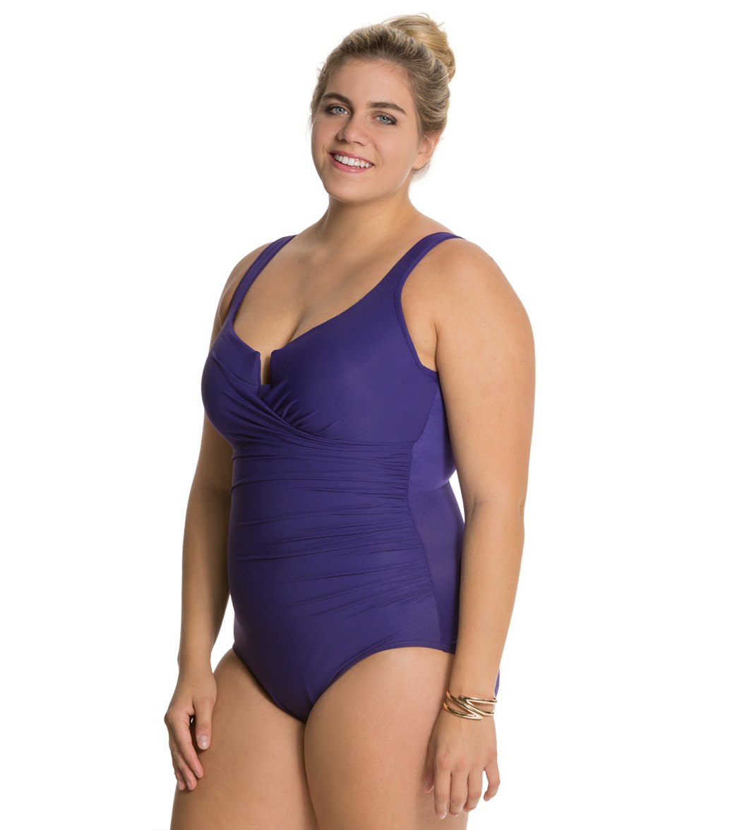 Miraclesuit Plus Size Solid Escape One Piece Swimsuit