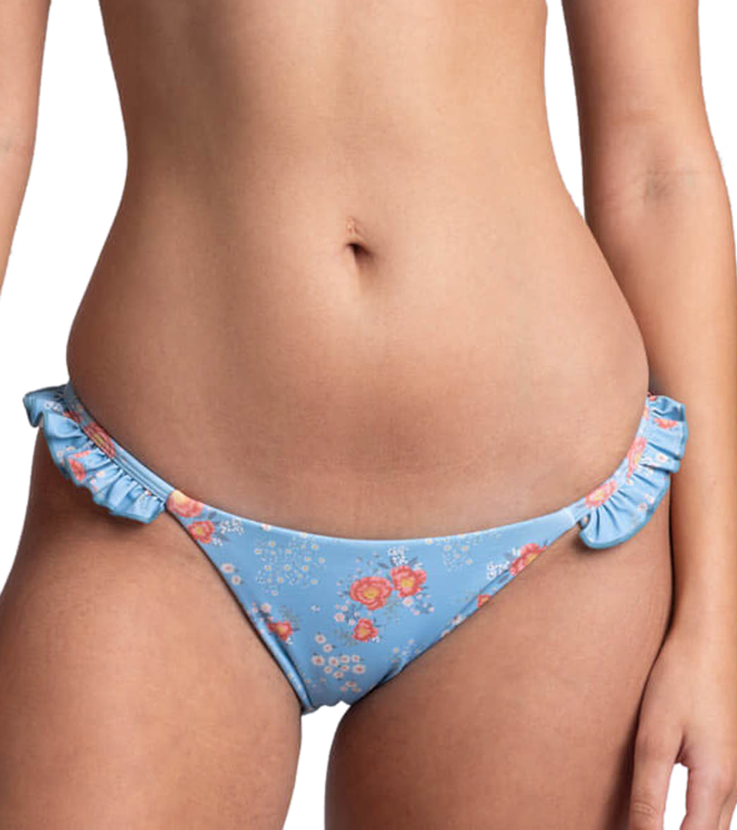 JOLYN Women's Karlee Rosalinda Side Ruffles Low Rise Bikini Bottom