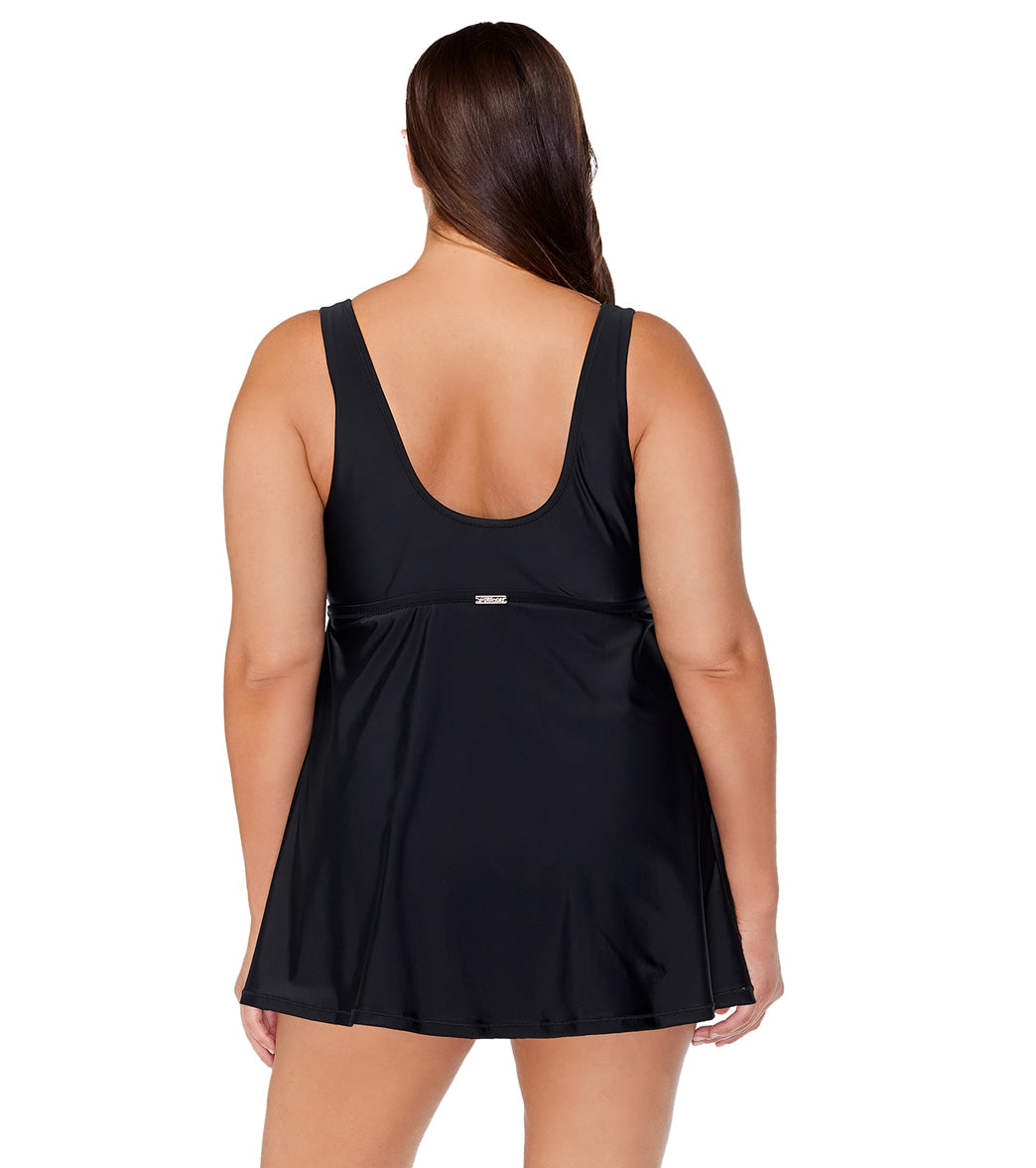 Raisins Women's Tranquilo Solid Lucia Plus Size Swim Dress