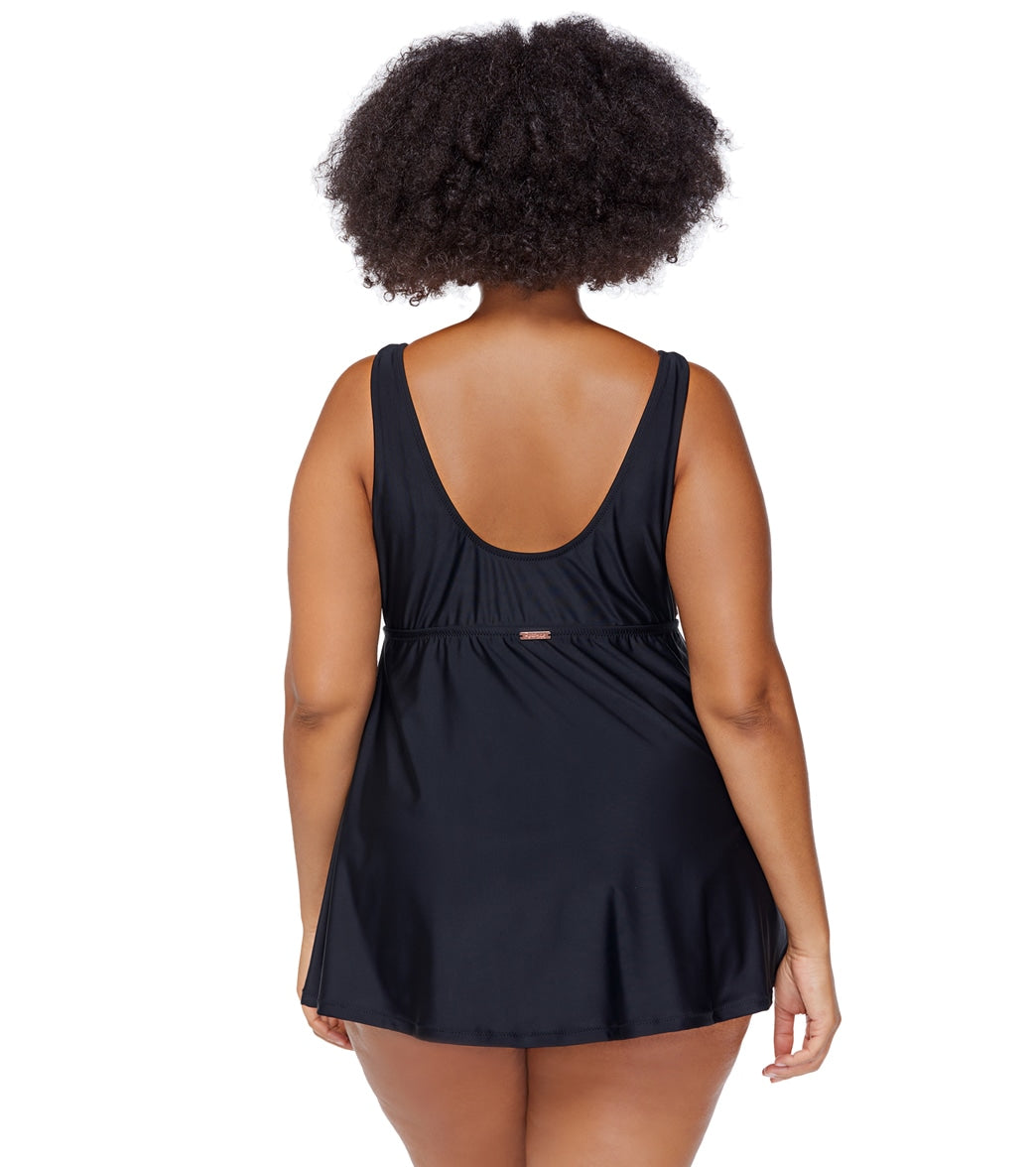 Raisins Women's Tranquilo Solid Lucia Plus Size Swim Dress