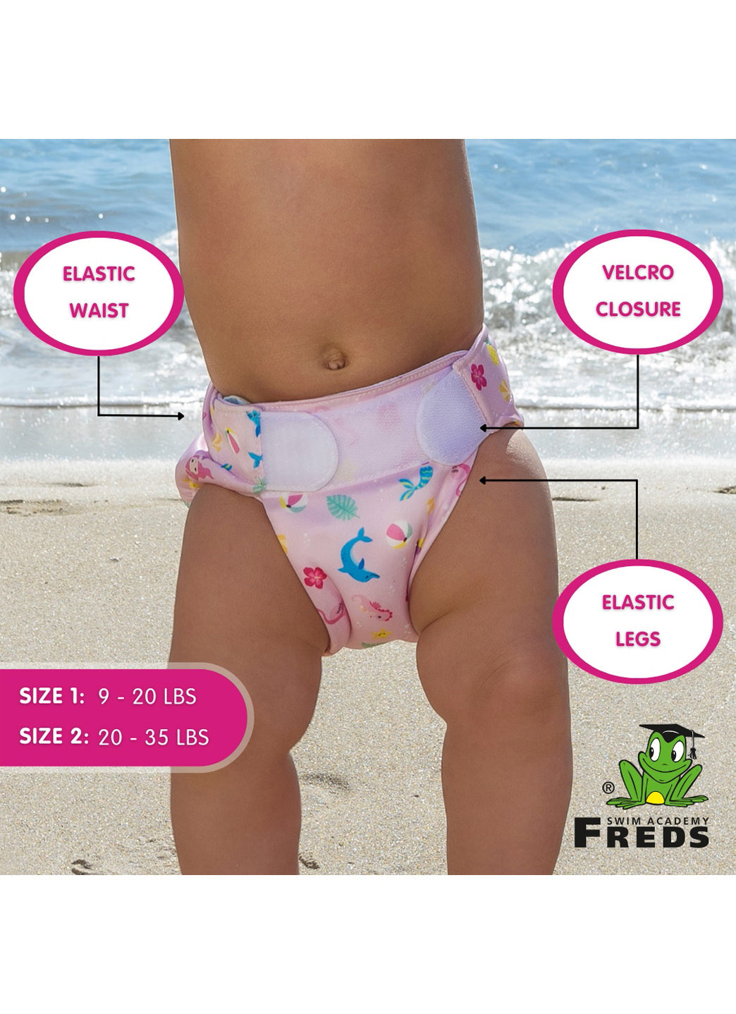 FREDS SWIM ACADEMY Girls' Reusable Swim Diaper