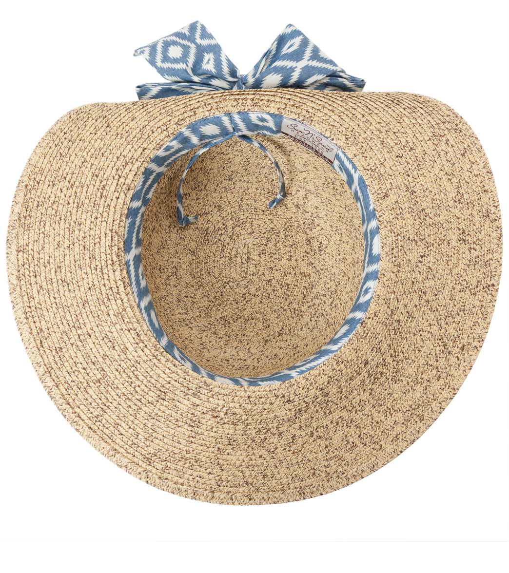 Sun N Sand Women's Paper Braid Blue Stone Hat