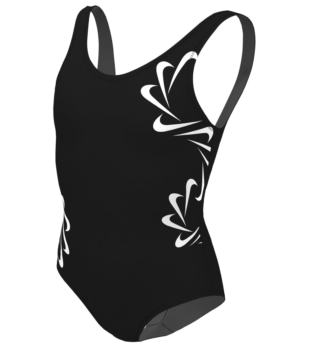 Nike Girls' Multi Logo U Back One Piece Swimsuit (Big Kid)