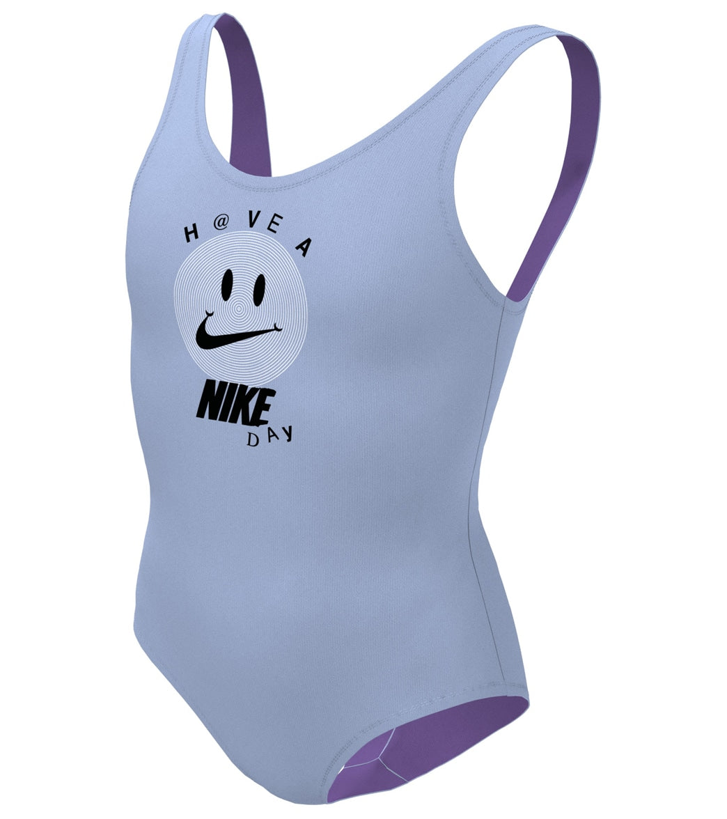 Nike Girls' Multi Logo U Back One Piece Swimsuit (Big Kid)