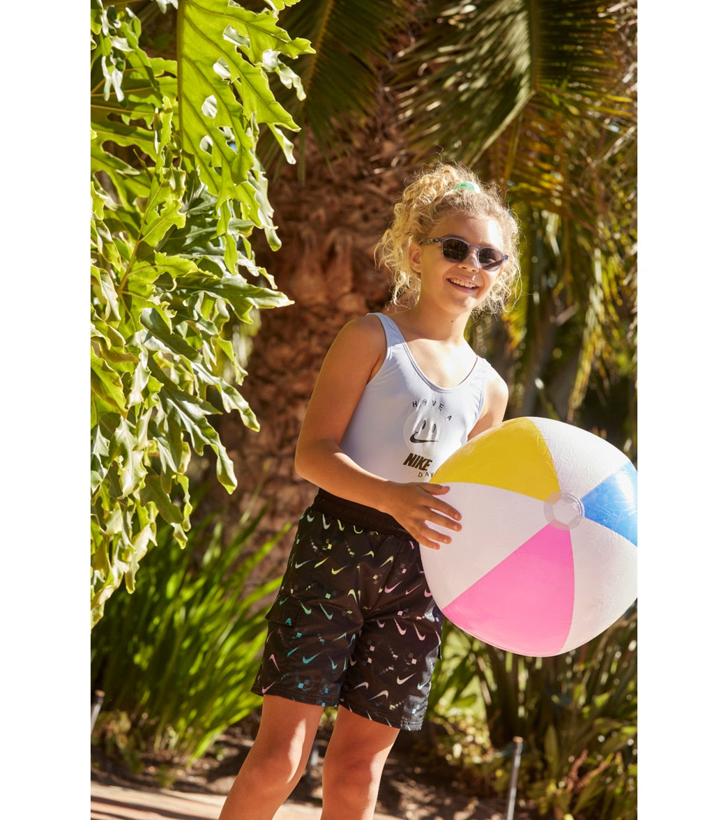 Nike Girls' Multi Logo U Back One Piece Swimsuit (Big Kid)