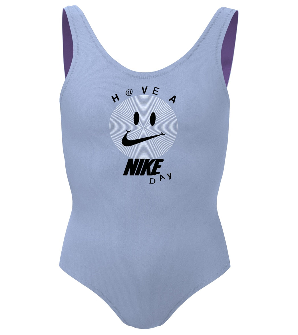 Nike Girls' Multi Logo U Back One Piece Swimsuit (Big Kid)