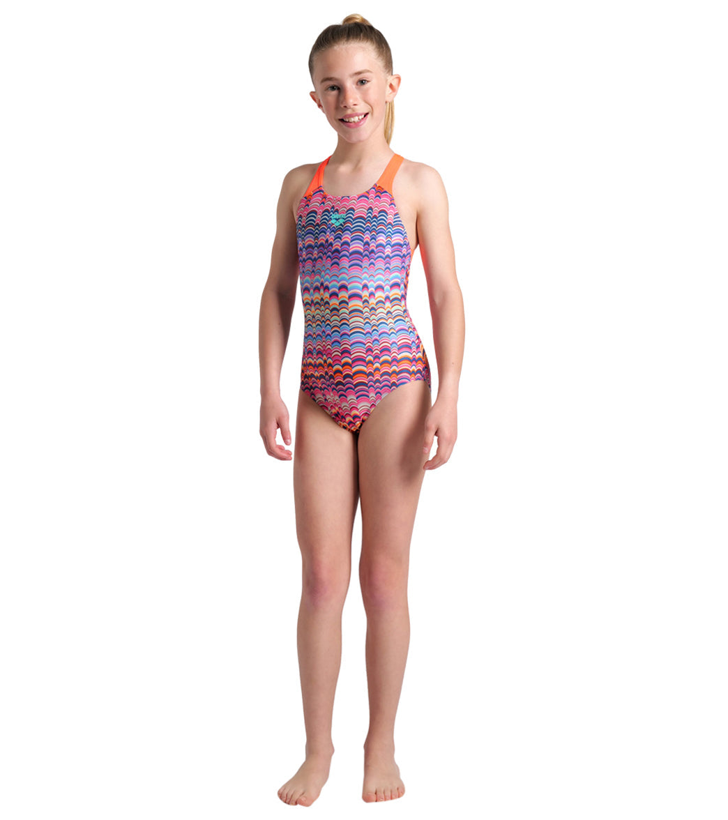 Arena Girls' Ondulation Pro Back Once Piece Swimsuit (Little Kid, Big Kid)