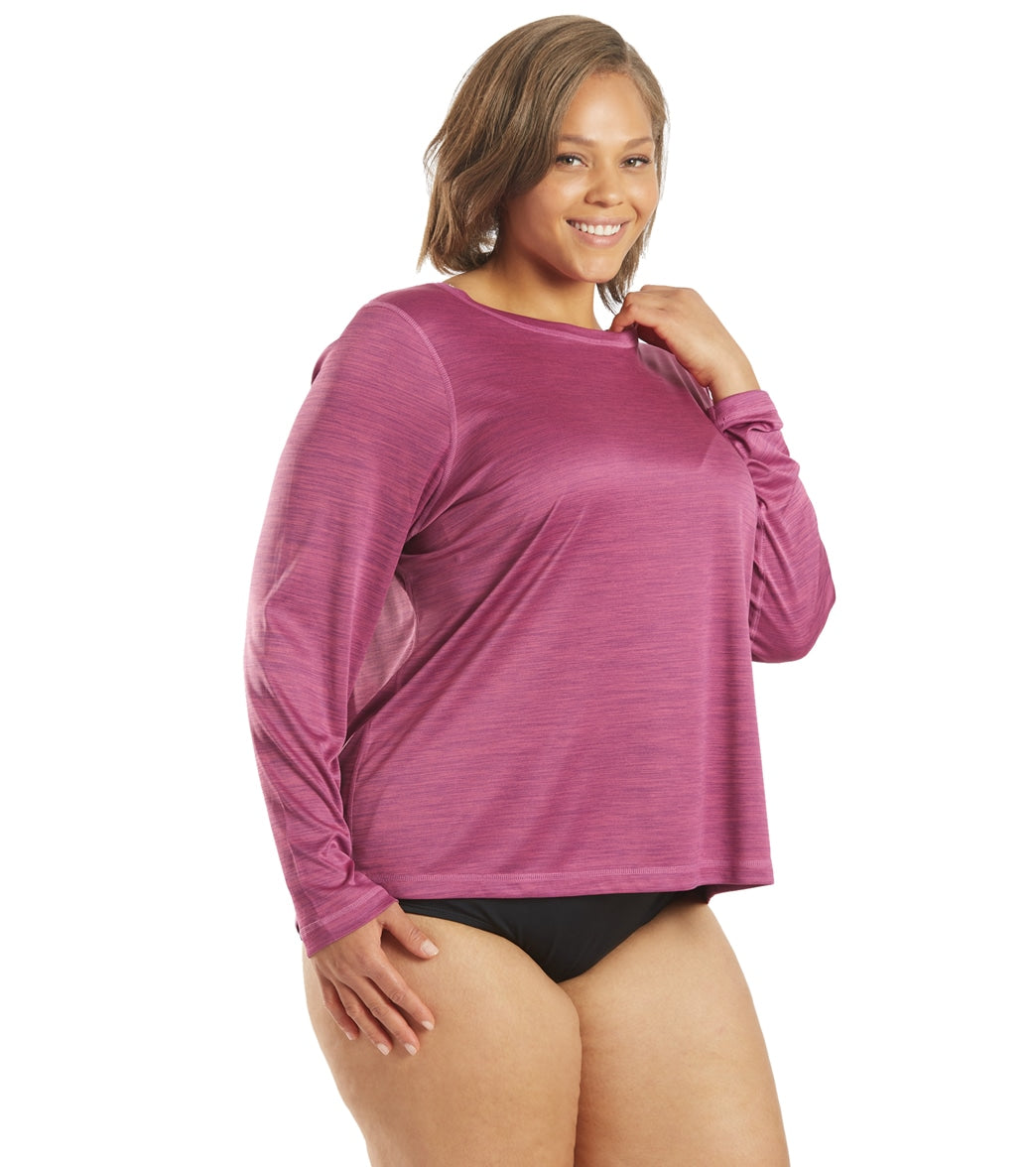 Sporti Women's Plus Size L/S Hybrid UPF 50+ Sun Shirt