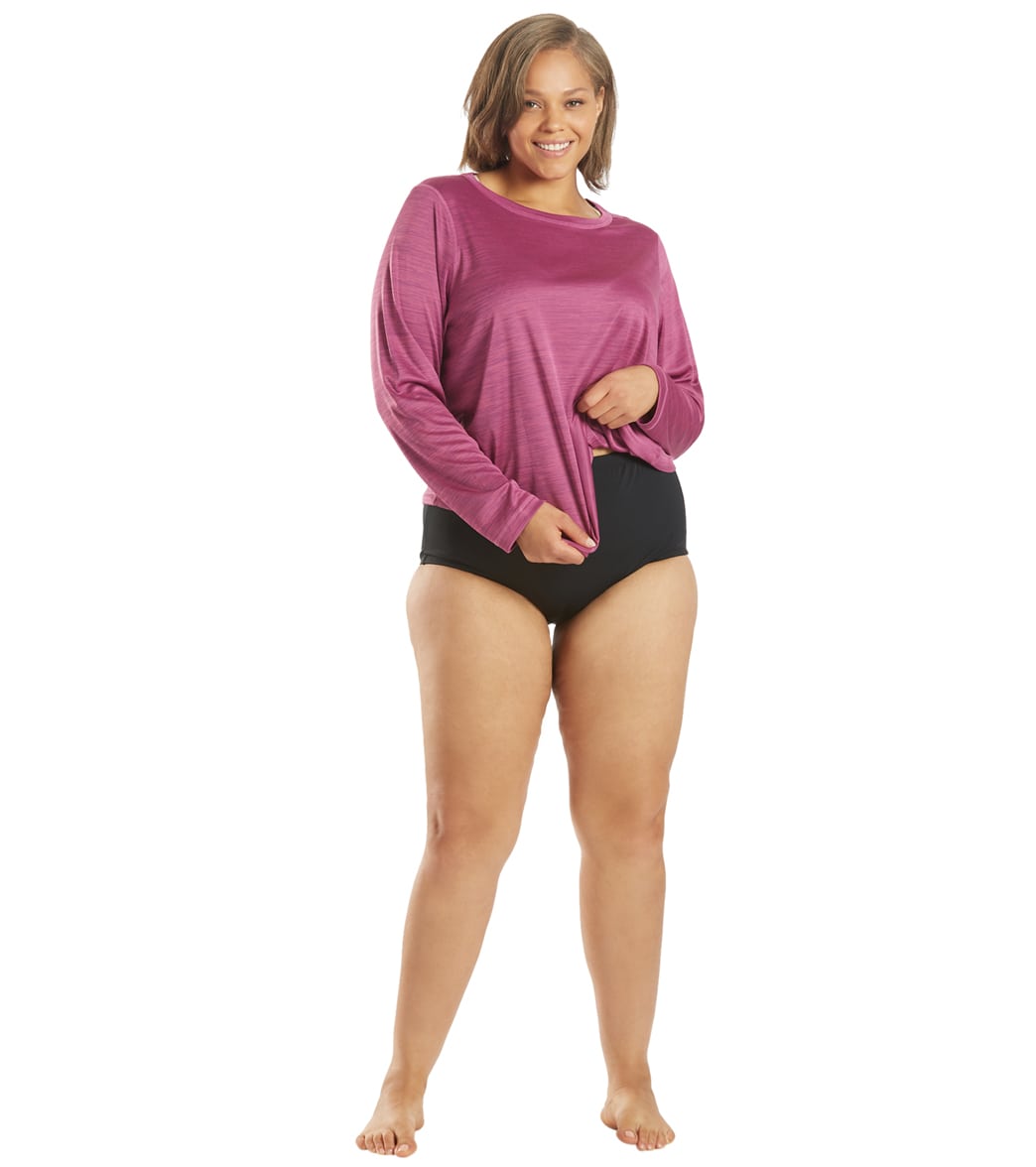 Sporti Women's Plus Size L/S Hybrid UPF 50+ Sun Shirt