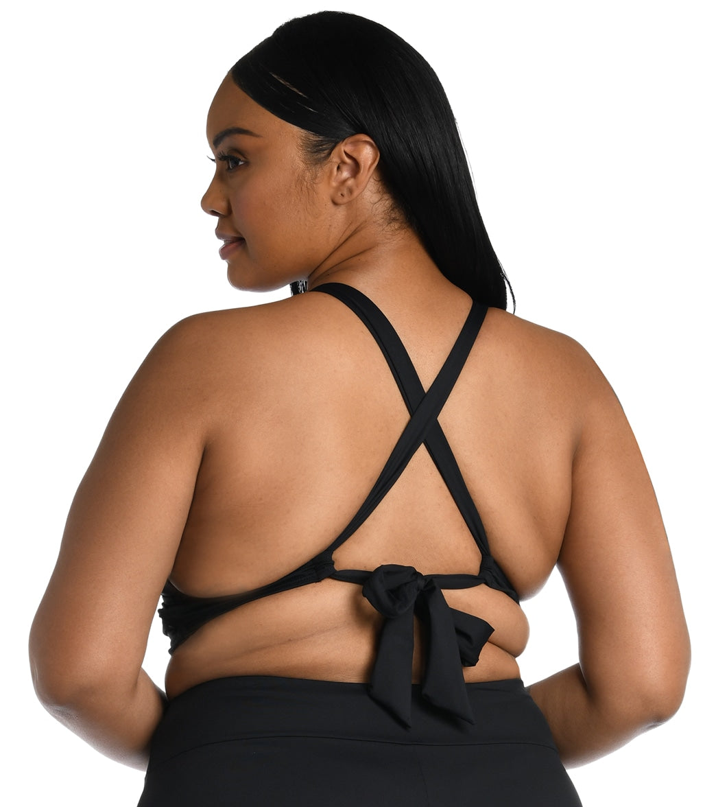 La Blanca Women's Plus Size Island Goddess High Neck Bikini Top