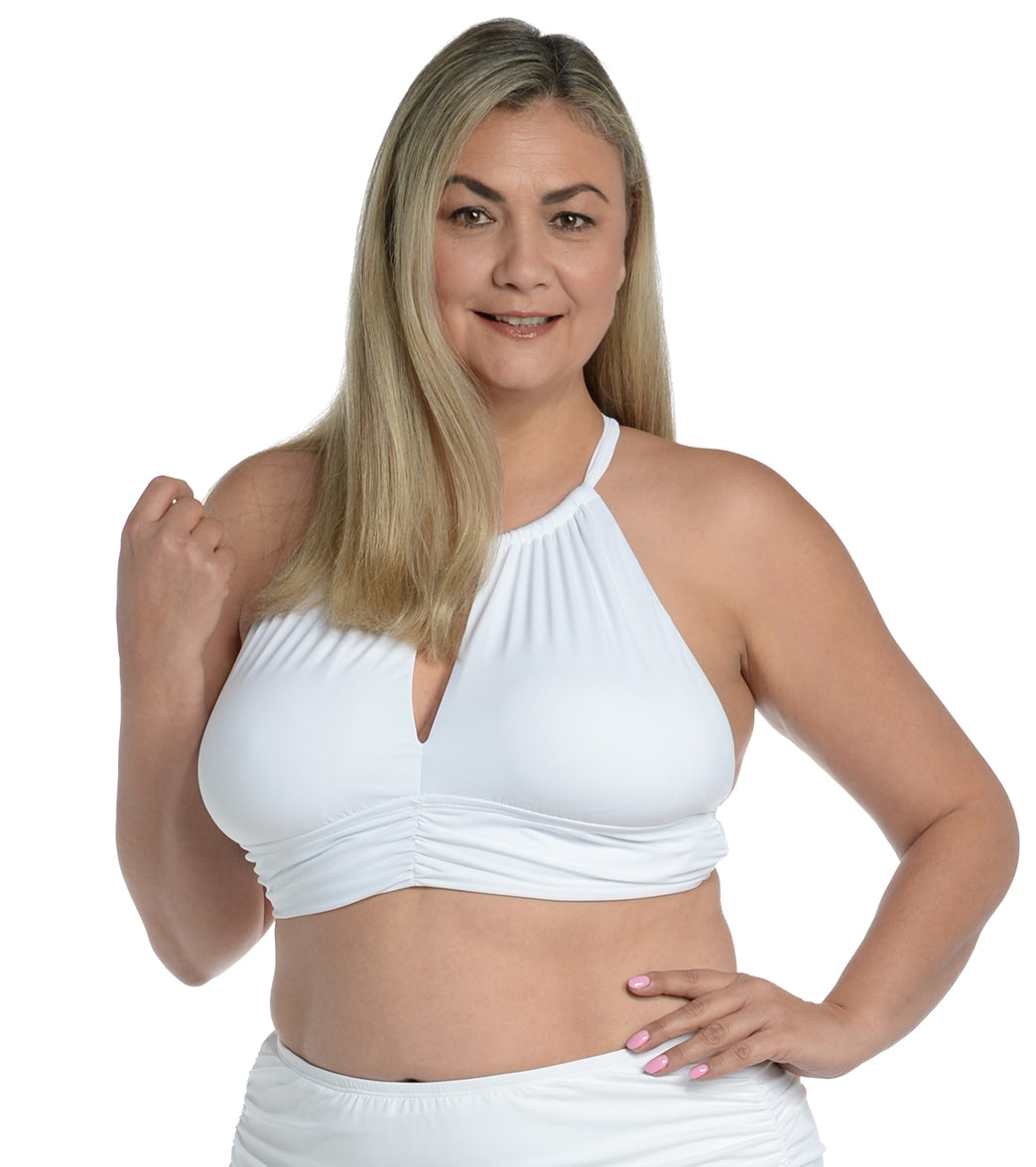 La Blanca Women's Plus Size Island Goddess High Neck Bikini Top
