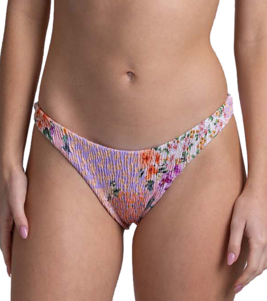 JOLYN Women's Kelia Cottage Patch Smocked French Cut Bikini Bottom