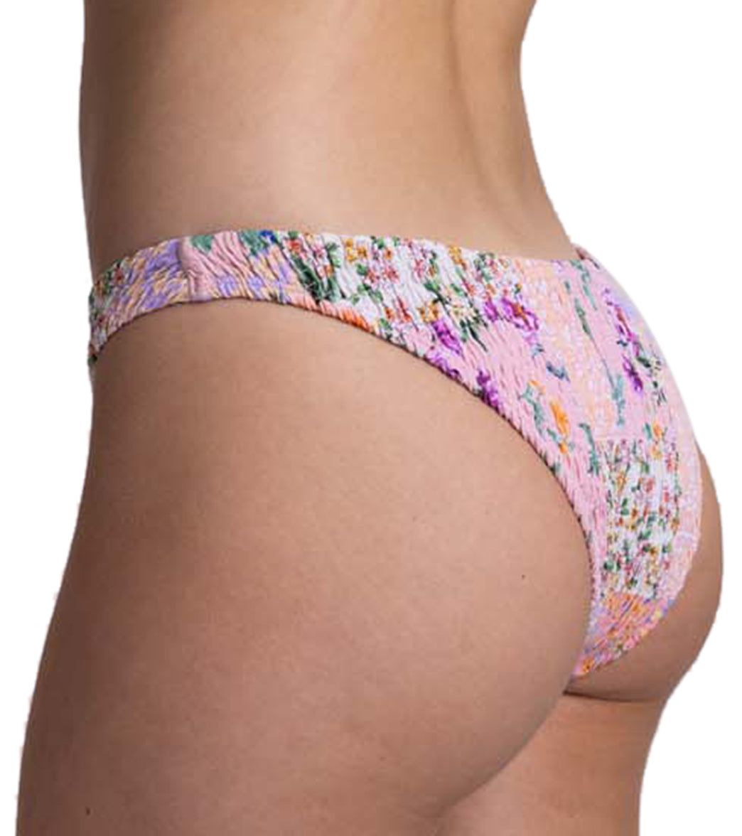 JOLYN Women's Kelia Cottage Patch Smocked French Cut Bikini Bottom