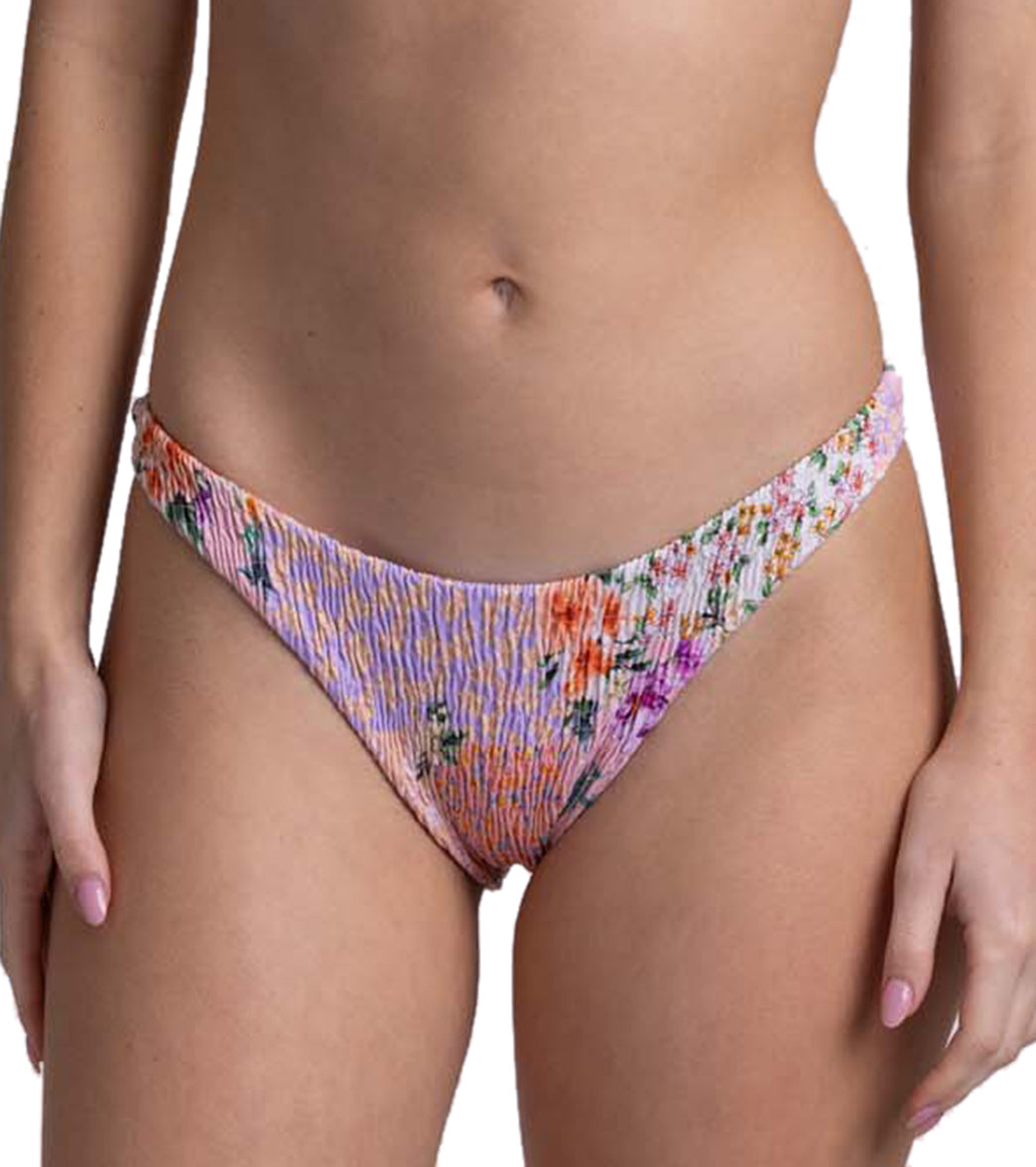 JOLYN Women's Kelia Cottage Patch Smocked French Cut Bikini Bottom