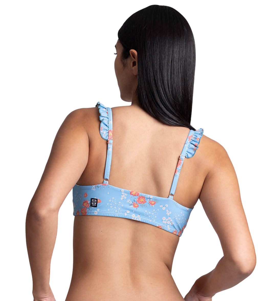 JOLYN Women's Donna Rosalinda Scoop Neck Ruffle Bikini Top