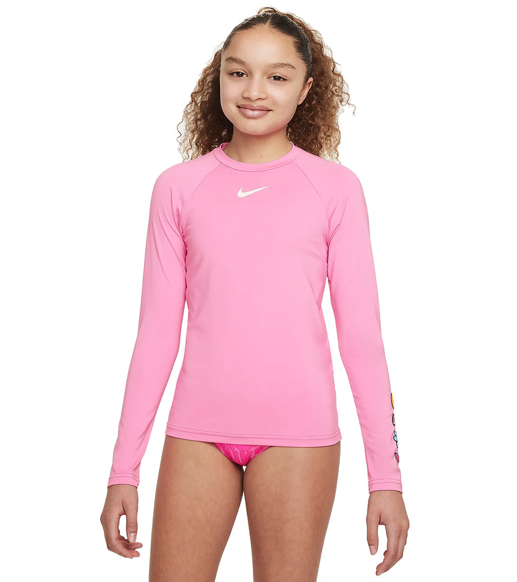 Nike Girls' Charms Long Sleeve Hydroguard (Big Kid)