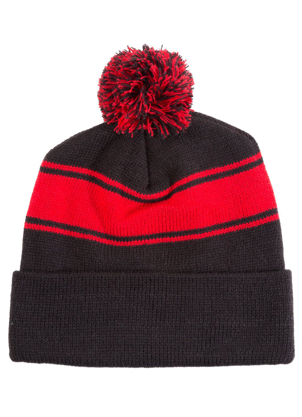 SwimOutlet Stripe Pom Pom Beanie