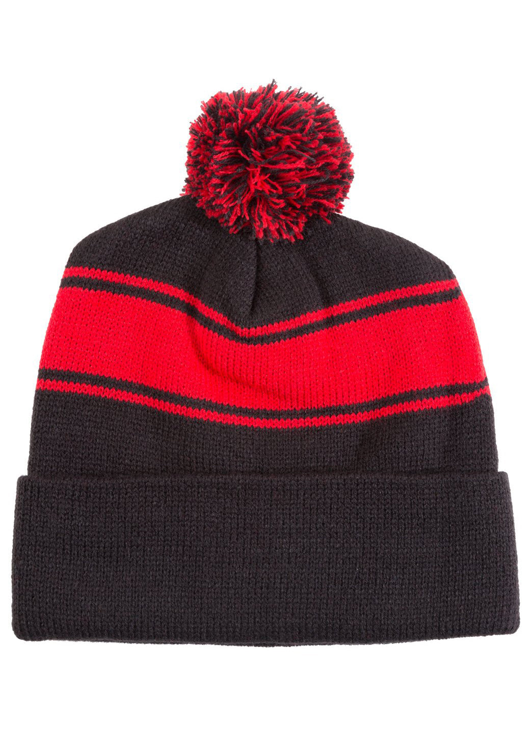 SwimOutlet Stripe Pom Pom Beanie