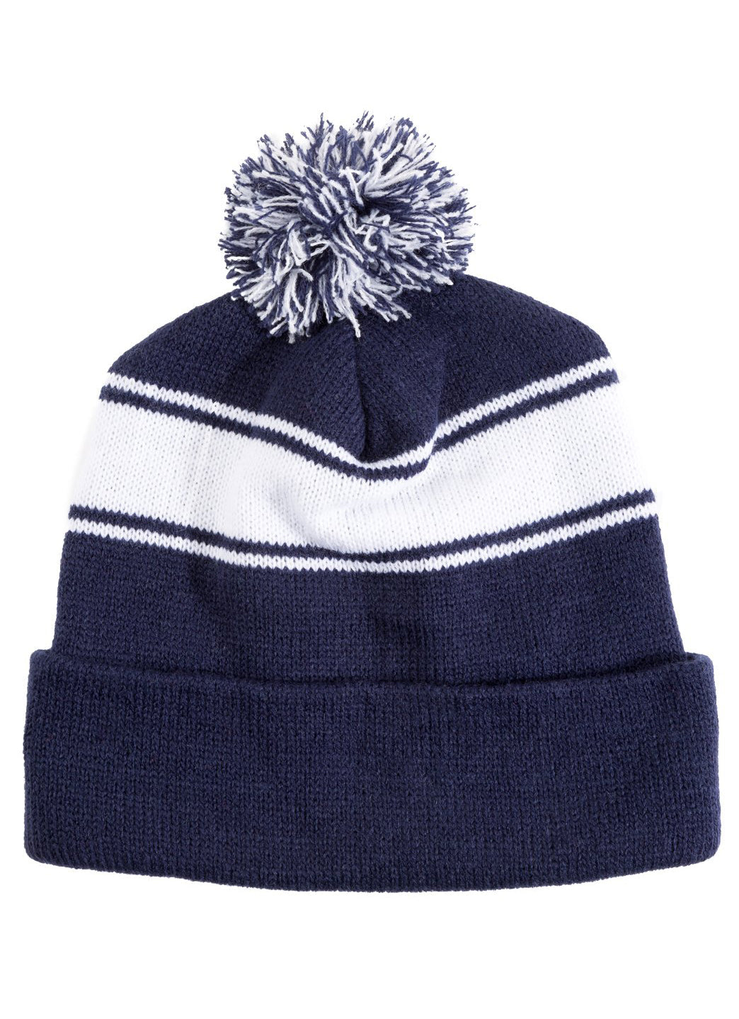 SwimOutlet Stripe Pom Pom Beanie