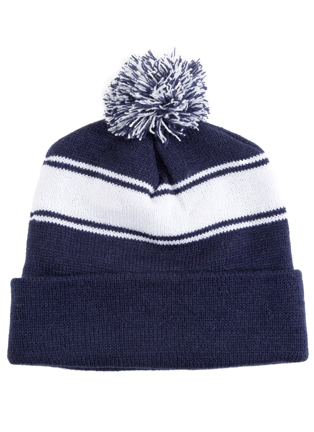 SwimOutlet Stripe Pom Pom Beanie
