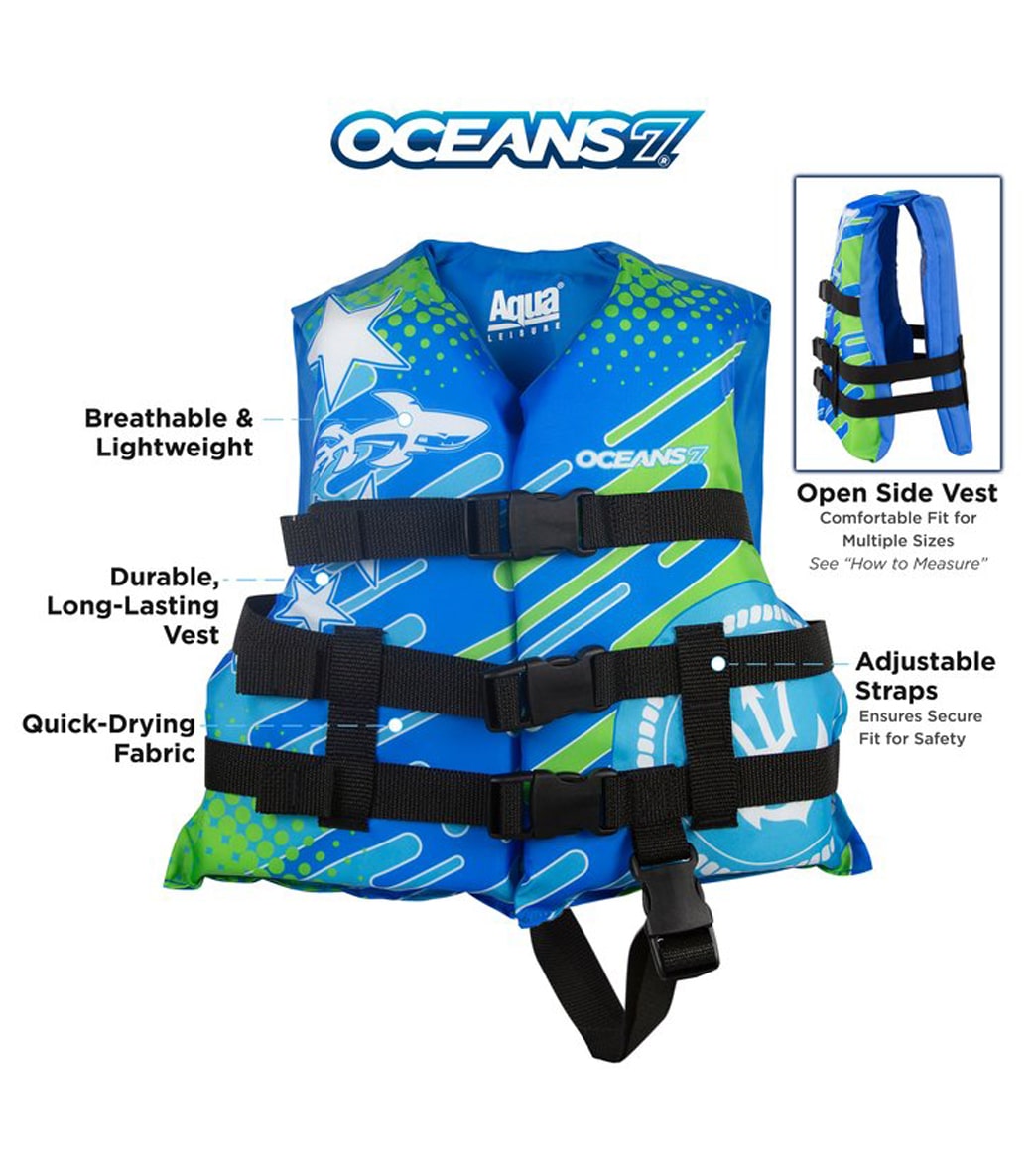 Aqua Leisure Kids' USCGA 3 Buckle Personal Flotation Device (30-50 lbs.)