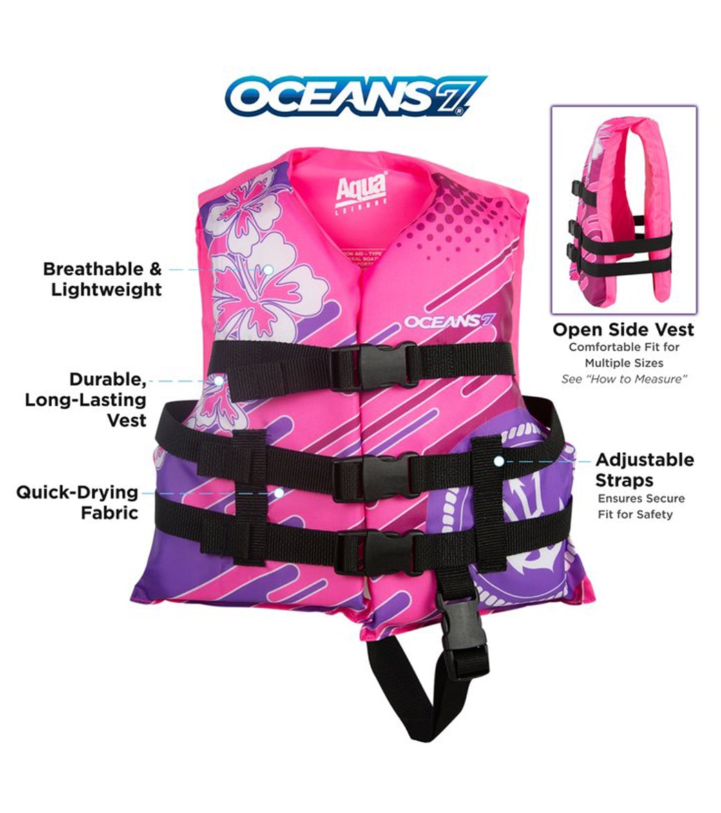 Aqua Leisure Kids' USCGA 3 Buckle Personal Flotation Device (30-50 lbs.)