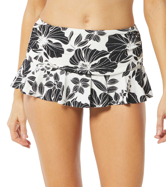 Beach House Women's Garden Twilight Pique Penny Skirted Ruffle Hem Bikini Bottom