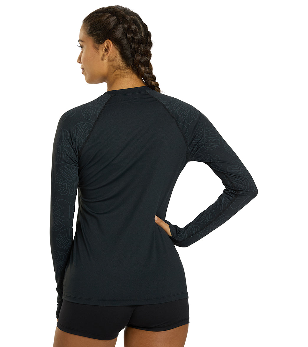 Xcel Women's Ventx Hawaiian Inspired Leaf Print Long Sleeve UV Rashguard