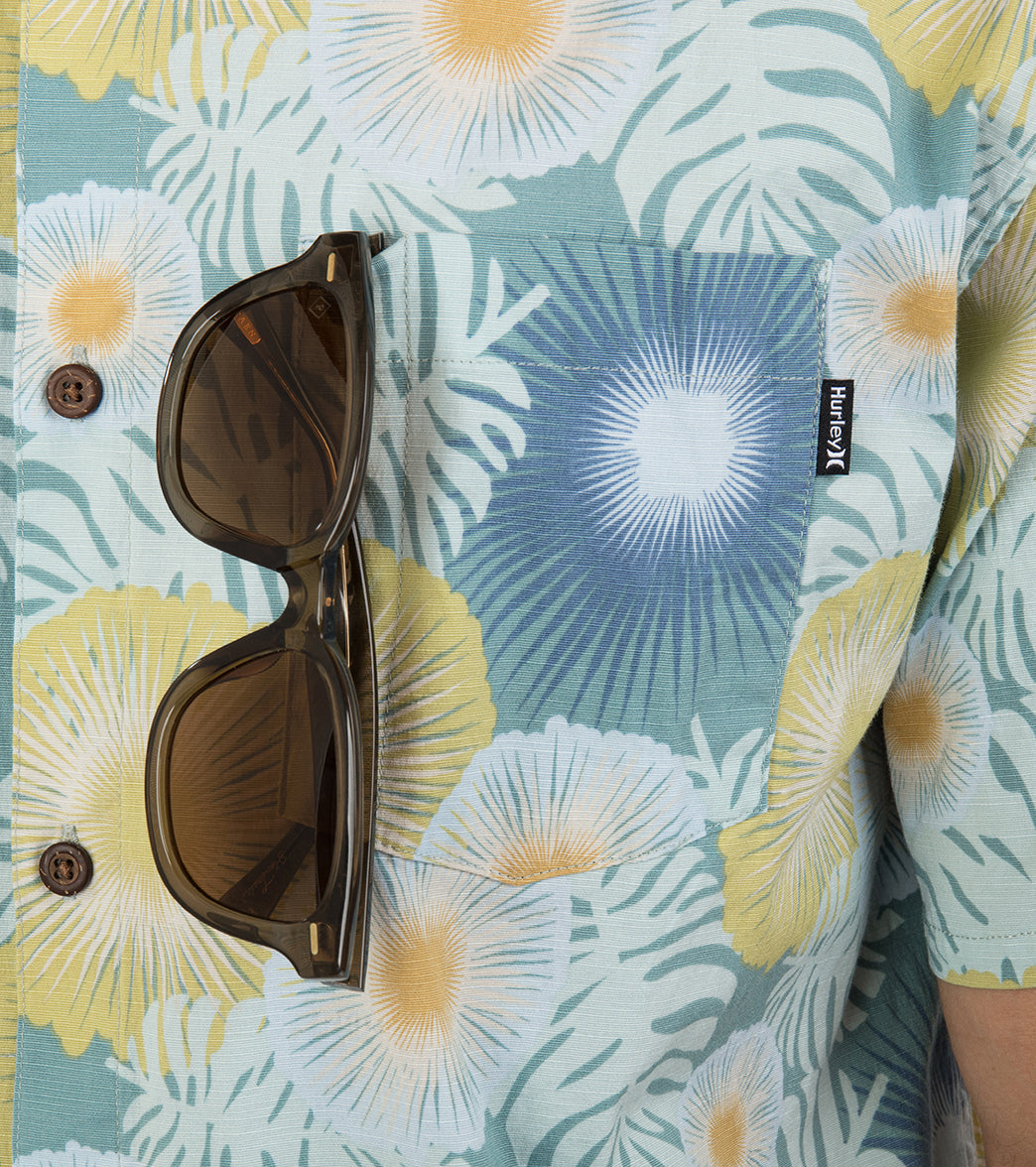 Hurley Men's One And Only Lido Stretch Short Sleeve Button-Up Shirt