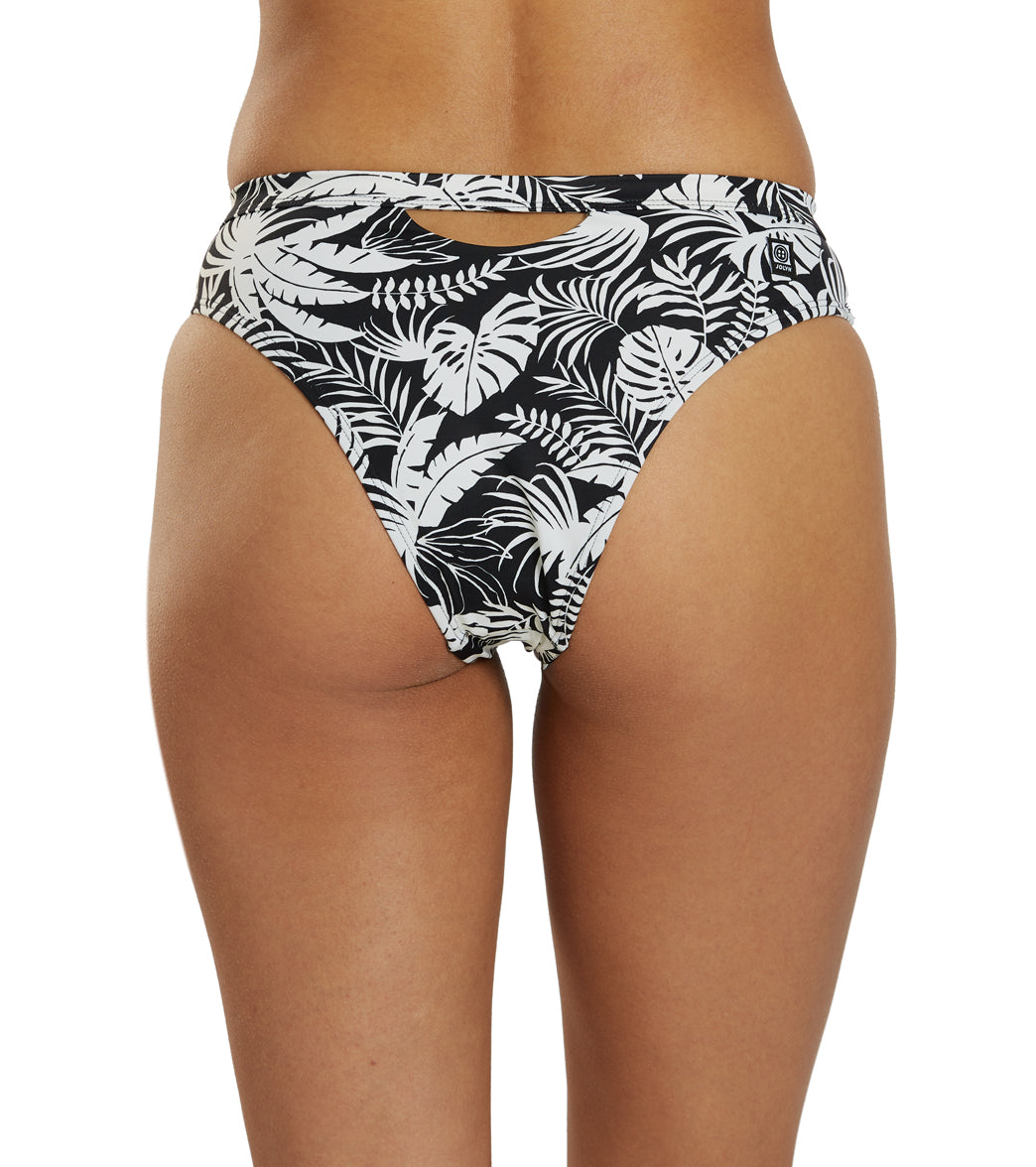 JOLYN Women's Nora Tropicana High Waist Key Hole Back Bikini Bottom