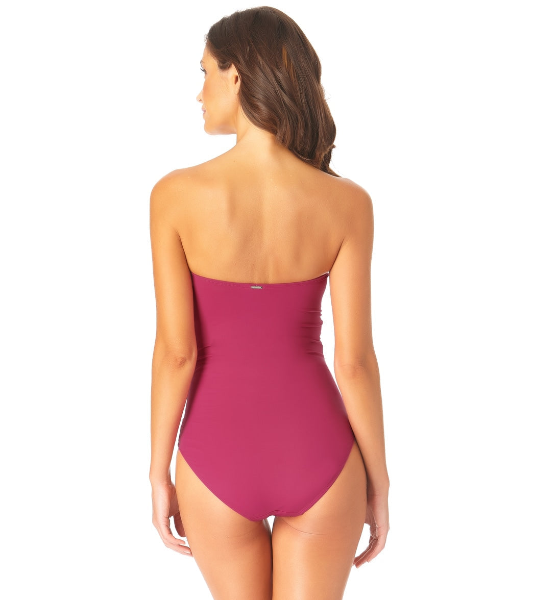 Anne Cole Women's Live In Color Bandeau One Piece Swimsuit