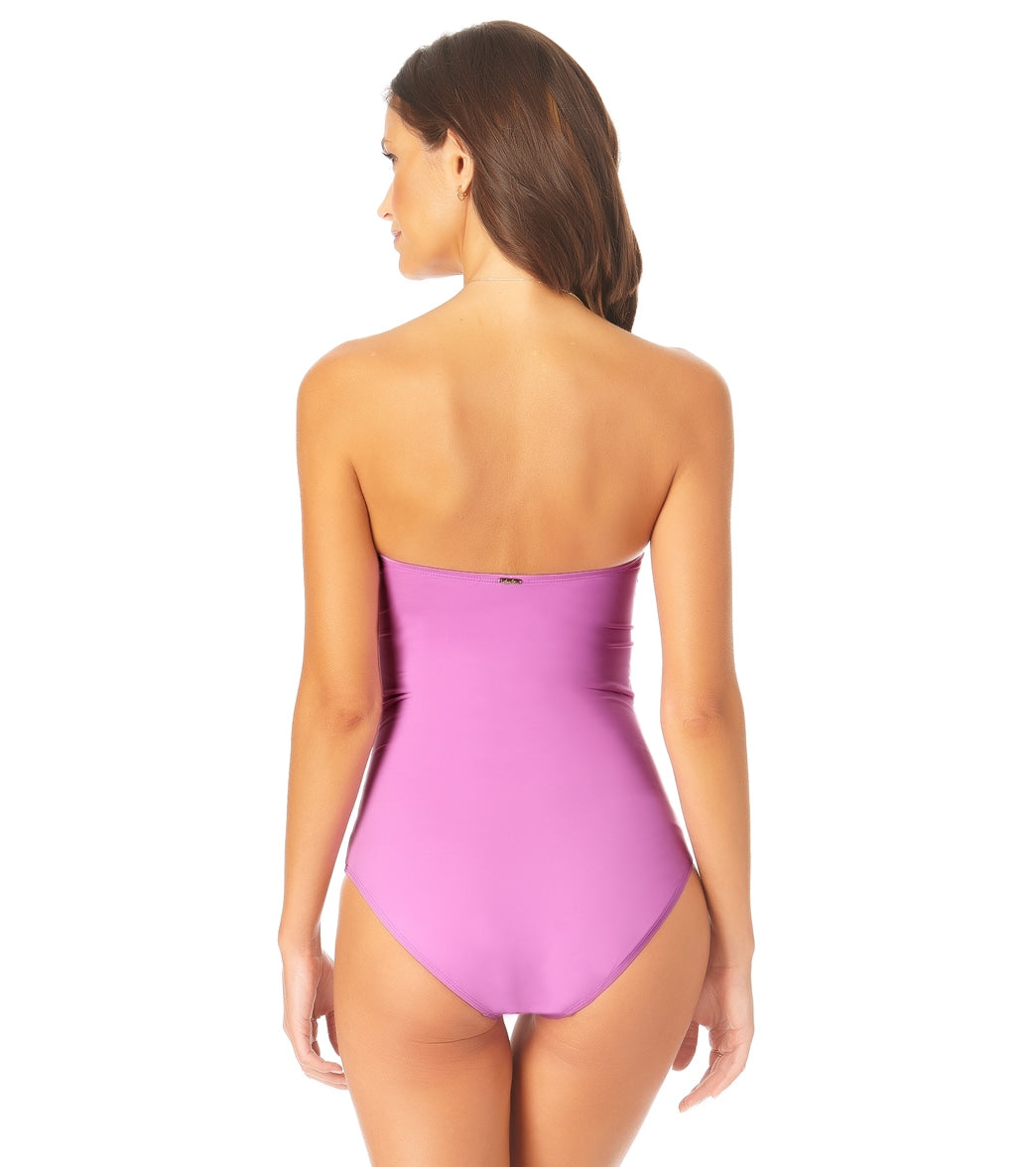 Anne Cole Women's Live In Color Bandeau One Piece Swimsuit