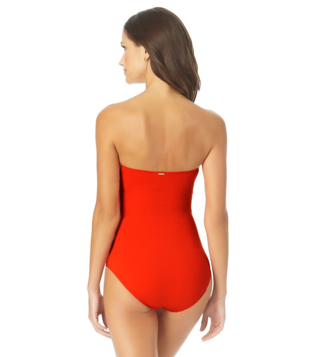 Anne Cole Women's Live In Color Bandeau One Piece Swimsuit