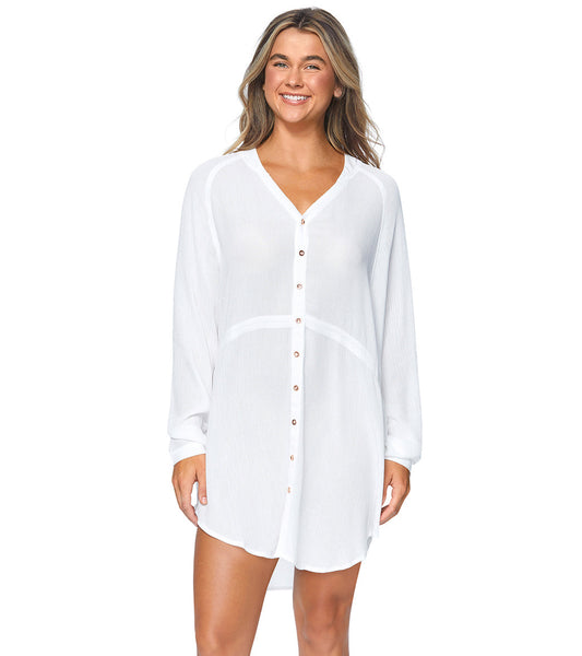 Raisins Women's Belize Beach Cover Up Shirt Dress