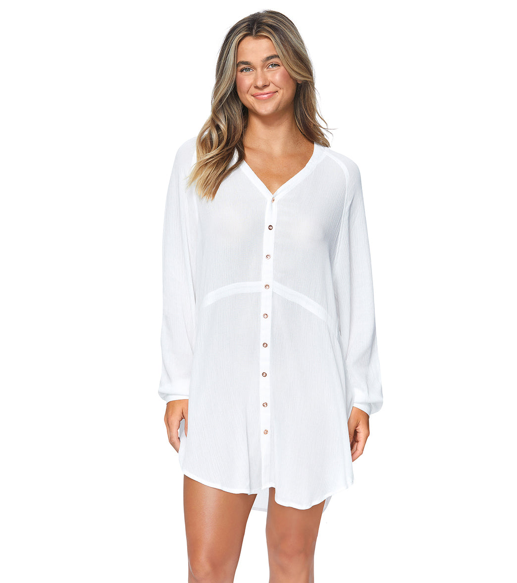 Raisins Women's Belize Beach Cover Up Shirt Dress